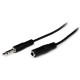 StarTech.com 1m Slim 3.5mm Stereo Extension Audio Cable - M/F - Extend the connection distance between your iPhone, MP3 player o