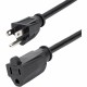 StarTech.com 1ft (0.3m) Short Extension Cord, NEMA5-15R to NEMA5-15P Black Extension Cord, 13A 125V, 16AWG, Computer Power Exten