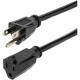 StarTech.com 10ft (3m) Heavy Duty Extension Cord, NEMA5-15R to NEMA5-15P Black Extension Cord, 15A 125V, 14AWG, Heavy Gauge Powe