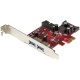 StarTech.com 4 Port PCI Express USB 3.0 Card - 5Gbps - 2 External & 2 Internal (IDC) - SATA Power - Add front or rear panel USB 