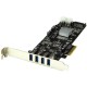 StarTech.com 4 Port PCI Express (PCIe) SuperSpeed USB 3.0 Card Adapter w/ 2 Dedicated 5Gbps Channels - UASP - SATA / LP4 Power -
