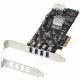 StarTech.com 4 Port PCI Express (PCIe) SuperSpeed USB 3.0 Card Adapter w/ 4 Dedicated 5Gbps Channels - UASP - SATA/LP4 Power - A