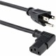 StarTech.com 3ft (1m )Computer Power Cord, NEMA 5-15P to Right Angle C13, 10A 125V, 18AWG, Replacement AC Power Cord, Monitor Po