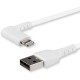 StarTech.com 2m USB A to Lightning Cable iPhone iPad Durable Right Angled 90 Degree White Charger Cord w/Aramid Fiber Apple MFI 