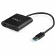 StarTech.com USB 3.0 to Dual HDMI Adapter, 1x 4K & 1x 1080p, External Graphics Card, USB Type-A Dual Monitor Display Adapter, Wi