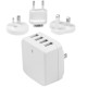 StarTech.com Travel USB Wall Charger &acirc&euro" 4 Port &acirc&euro" White &acirc&euro" Universal Travel Adapter &acirc&euro" I
