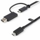 StarTech.com 3ft/1m USB-C Cable with USB-A Adapter Dongle, USB-C to C (10Gbps/PD), USB-A to C (5Gbps), 2-in-1 USB C Cable for Hy