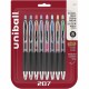uniball 207 Gel Pen - Medium Pen Point - 0.7 mm Pen Point Size - Conical Pen Point Style - Refillable - Retractable - Black, Blu