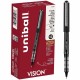 uniball Vision Rollerball Pens - Micro Pen Point - 0.5 mm Pen Point Size - Black Pigment-based Ink - 1 Dozen