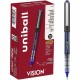 uniball Vision Rollerball Pens - Micro Pen Point - 0.5 mm Pen Point Size - Blue - 1 Dozen
