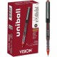 uniball Vision Rollerball Pens - Micro Pen Point - 0.5 mm Pen Point Size - Red - 1 Dozen