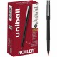 uniball Roller Rollerball Pen - Micro Pen Point - 0.5 mm Pen Point Size - Red Water Based Ink - Black Stainless Steel Barrel - 1