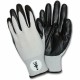 Safety Zone Nitrile Coated Knit Gloves - Nitrile Coating - Medium Size - Gray, White - Knitted, Durable, Flexible, Comfortable, 