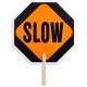 Tatco STOP / SLOW 2-sided Handheld Sign - 1 Each - STOP/SLOW Print/Message - 0.2" Width x 18" Height - Double Sided - Weather Pr