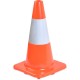 Tatco Sturdy Molded Reflective Traffic Cone - 1 Each - Cone Shape - Reflective Paint, Stackable - Outdoor - Polyvinyl Chloride (