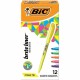BIC Brite Liner Highlighter, Assorted, 12 Pack - Chisel Marker Point Style - Fluorescent Assorted - 12 Pack