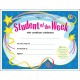 Trend Student of The Week Award Certificate - "Student of the Week" - 8.5" x 11" - 30 / Pack