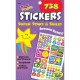 Trend Super Stars/Smiles Sticker Pad - Star, Smilies Shape - Acid-free, Non-toxic - 738 / Each