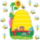 Trend Busy Bees Job Chart Bulletin Board Set - 36 x Bee, Beehive Shape - Multicolor - 1 / Set