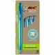 BIC Ecolutions Ballpoint Pen - Medium Pen Point - 1 mm Pen Point Size - Retractable - Blue - Semi Clear Barrel - 12 / Pack
