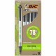 BIC Clic Stic Retractable Ball Pens - Medium Pen Point - Retractable - Black - Clear Barrel - 1 Dozen