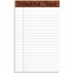 TOPS The Legal Pad Writing Pad - 50 Sheets - Double Stitched - 0.28" Ruled - 16 lb Basis Weight - Jr.Legal - 5" x 8" - White Pap