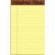 TOPS The Legal Pad Writing Pad - 50 Sheets - Double Stitched - 0.28" Ruled - 16 lb Basis Weight - Jr.Legal - 5" x 8" - Canary Pa