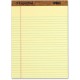 TOPS Letr-trim Perforated Legal Pads - 50 Sheets - Double Stitched - 0.34" Ruled - 16 lb Basis Weight - 8 1/2" x 11 3/4" - Canar