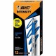 BIC Intensity Permanent Markers - Fine Marker Point - Blue - Silver Barrel - 1 Dozen