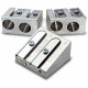 Eisen 2-hole All-Metal Sharpener - 2 Hole(s) - 1" Height x 1" Width - Metal - Silver - 1 Each