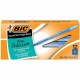 BIC Round Stic Ballpoint Pens - Fine Pen Point - Blue - Blue Barrel - 1 Dozen