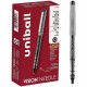 uniball Vision Needle Rollerball Pens - Fine Pen Point - 0.7 mm Pen Point Size - Black Liquid Ink - Silver Barrel - 1 Dozen