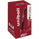 uniball 207 Gel Pen - Medium Pen Point - 0.7 mm Pen Point Size - Refillable - Retractable - Black Pigment-based Ink - 36 / Pack