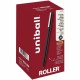 uniball Roller Rollerball Pen - Micro Pen Point - 0.5 mm Pen Point Size - Black Liquid Ink - Black Barrel - 36 / Pack