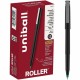 uniball Roller Rollerball Pen - Micro Pen Point - 0.5 mm Pen Point Size - Green - Black Stainless Steel Barrel - 1 Dozen