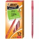 BIC Round Stic Ballpoint Pens - Medium Pen Point - Red - Red Barrel - 1 Dozen
