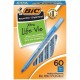 BIC Round Stic Ballpoint Pens - Medium Pen Point - Blue - Blue Barrel - 60 / Box