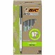BIC Ecolutions Round Stic Ball Point Pen - Medium Pen Point - 1 mm Pen Point Size - Refillable - Black - Frost Polypropylene, Tr