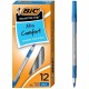 BIC Round Stic Grip Ballpoint Pen - Medium Pen Point - Blue - Frost Barrel - 1 Dozen