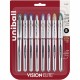 uniball Vision Elite Rollerball Pen - Bold Pen Point - 0.8 mm Pen Point Size - Refillable - Retractable - Assorted Gel-based Ink