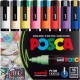 uni Posca PC-5M Paint Markers - Medium Marker Point - Beige, Black, Blue, Brown, Gold, Green, Gray, Light Blue, Light Green, Ora