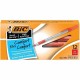 BIC Round Stic Grip Ballpoint Pen - Medium Pen Point - Red - Frost Barrel - 1 Dozen