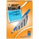 BIC Round Stic Grip Ballpoint Pen - Medium Pen Point - 1.2 mm Pen Point Size - Blue - Brass Tip - 36 / Box