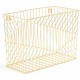 U Brands Vena Hanging File Basket - 6.8" Height x 9.5" Width12.4" Length%Desktop - Gold - Metal - 1 Each