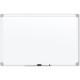 U Brands White Aluminum Framed Magnetic Porcelain Steel Board, 48" X 36" - 48" (4 ft) Width x 36" (3 ft) Height - White Porcelai