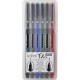 Marvy LePen Flex Brush Tip Pen Set - Brush Pen Point Style - Black, Red, Blue, Green, Brown, Dark Gray - Black, Red, Blue, Green