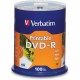 Verbatim DVD Recordable Media - DVD-R - 16x - 4.70 GB - 100 Pack - White - 120mm - Printable