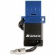 64GB Store 'n' Go Dual USB 3.2 Gen 1 Flash Drive for USB-C Devices - Blue - 64GB - Blue