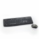 Verbatim Silent Wireless Mouse and Keyboard - Black - USB Wireless RF - Black - USB Wireless RF - Blue LED - 3 Button - Black - 