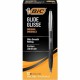 BIC Glide Retractable Pens - Medium Pen Point - 1 mm Pen Point Size - Conical Pen Point Style - Retractable - Black - Clear Barr